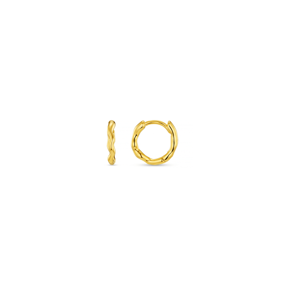 Huggie Hoops Organic Round Wave Huggie Hoop Earrings Orelia Jewellery