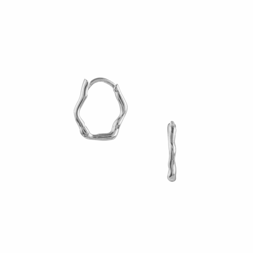 Organic Wave Huggie Hoop Earrings