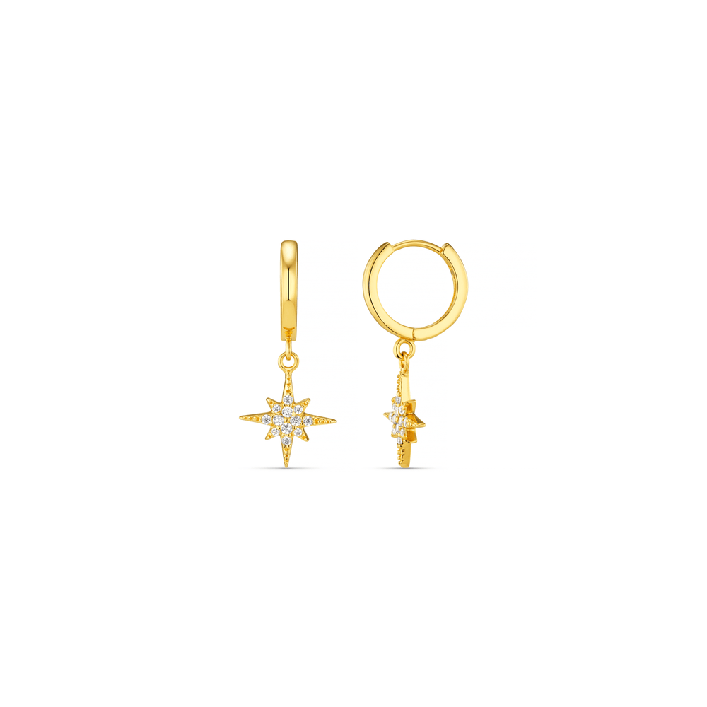 Huggie Hoops Starburst Huggie Hoop Earrings - Gold Orelia Jewellery