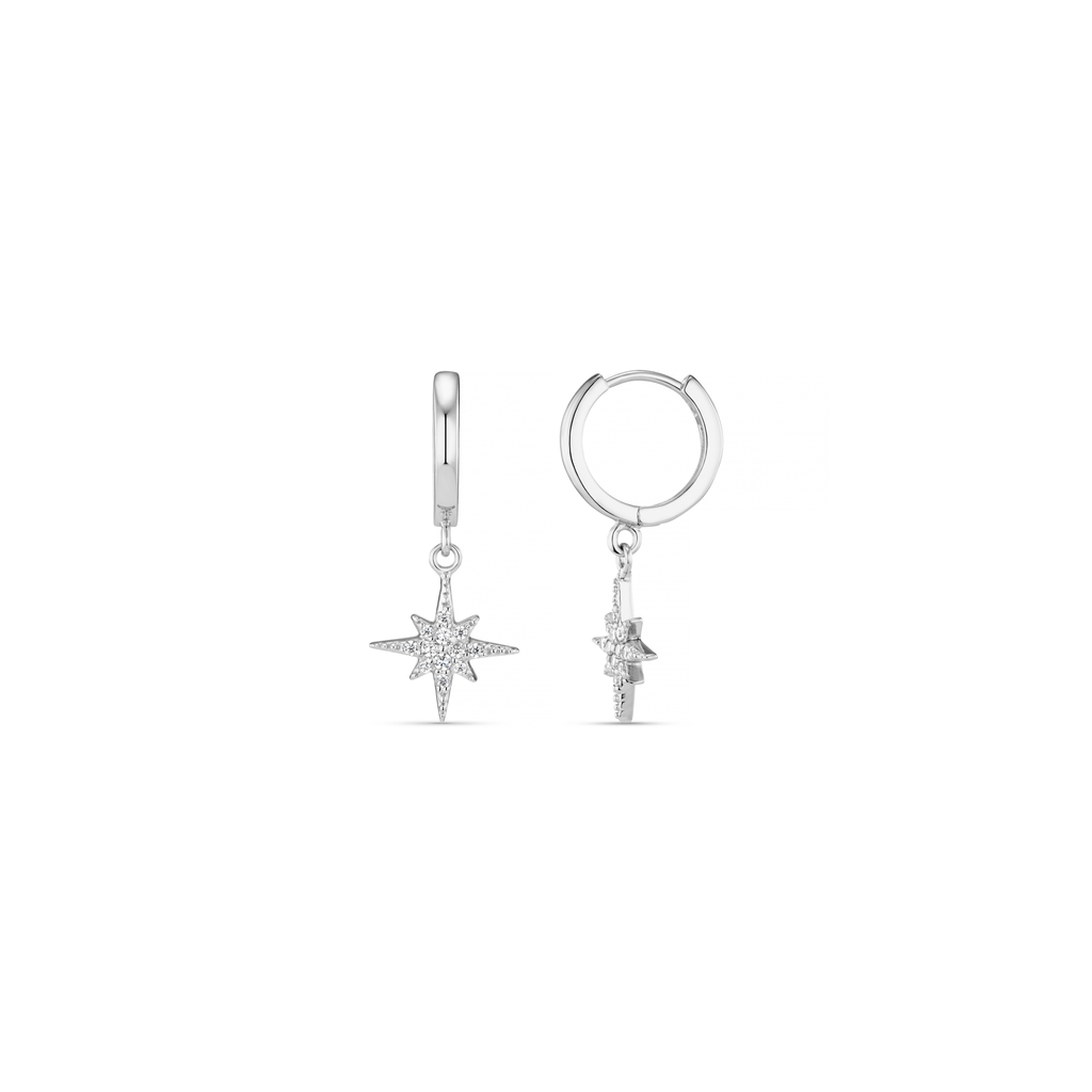 Starburst Huggie Hoop Earrings
