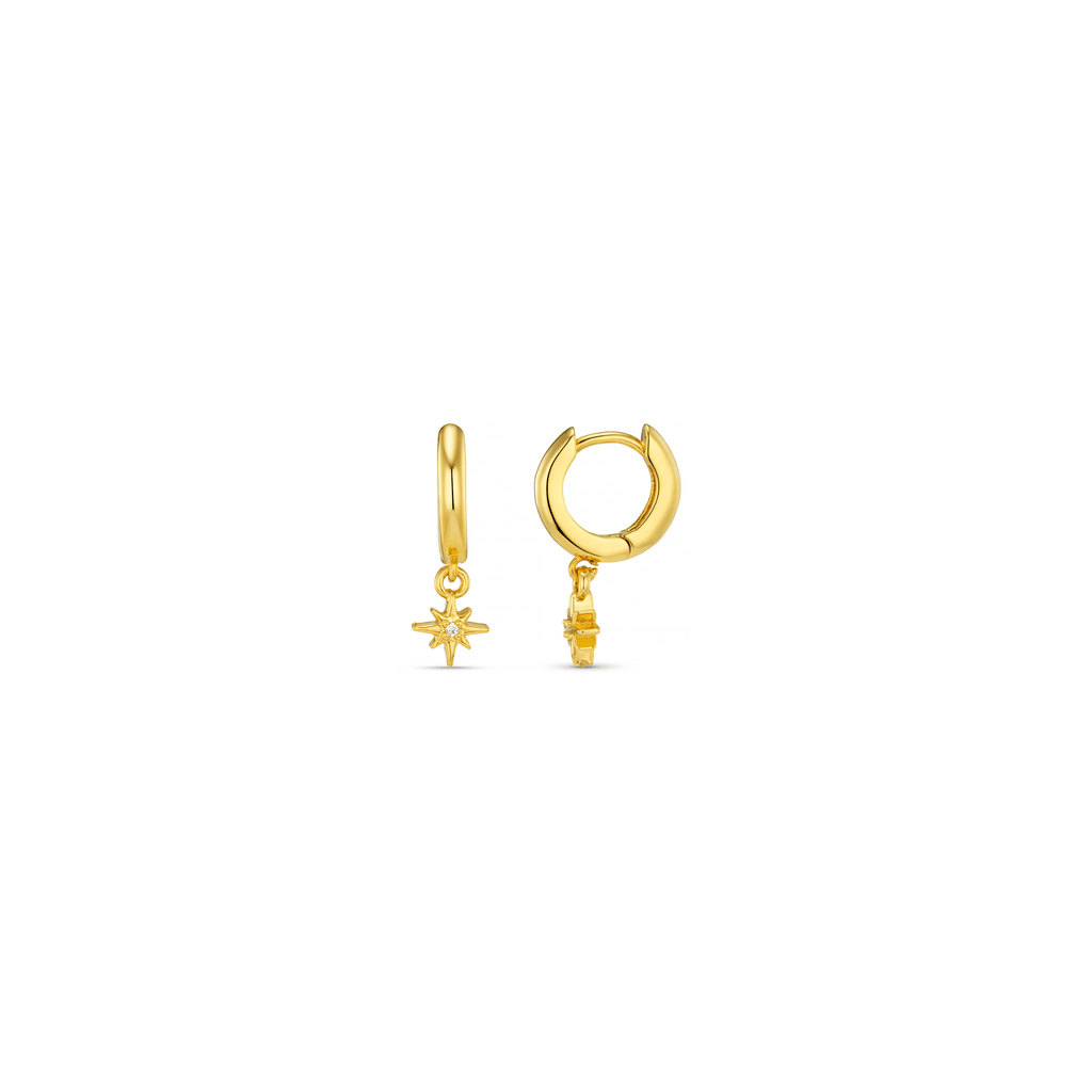 Starburst Pavé Micro Huggie Hoop Earrings