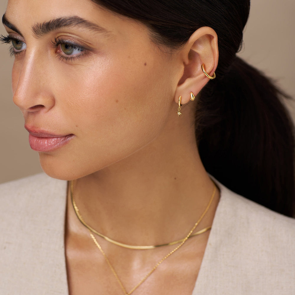 Huggie Hoops Tiny Tapered Micro Hoop Earrings - Gold Orelia Jewellery