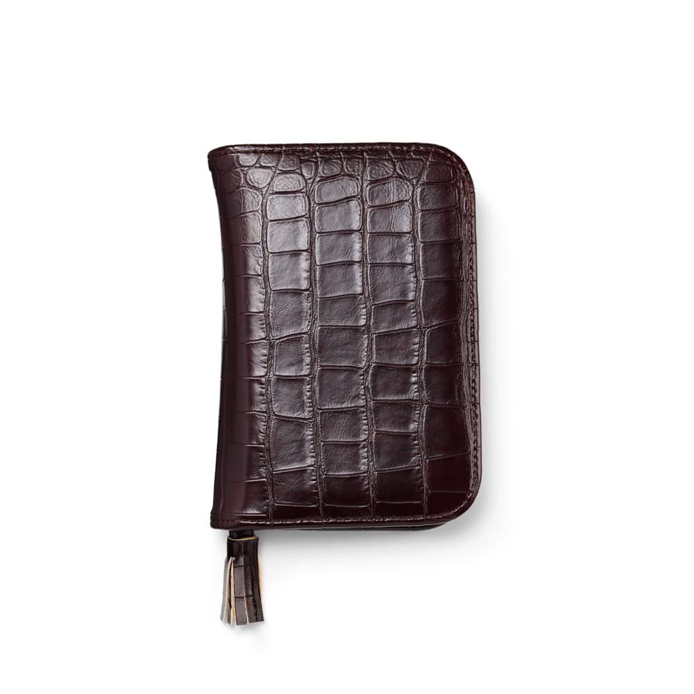 Jewellery Storage Brown Croc-Effect Jewellery Travel Wallet - Small Orelia Jewellery
