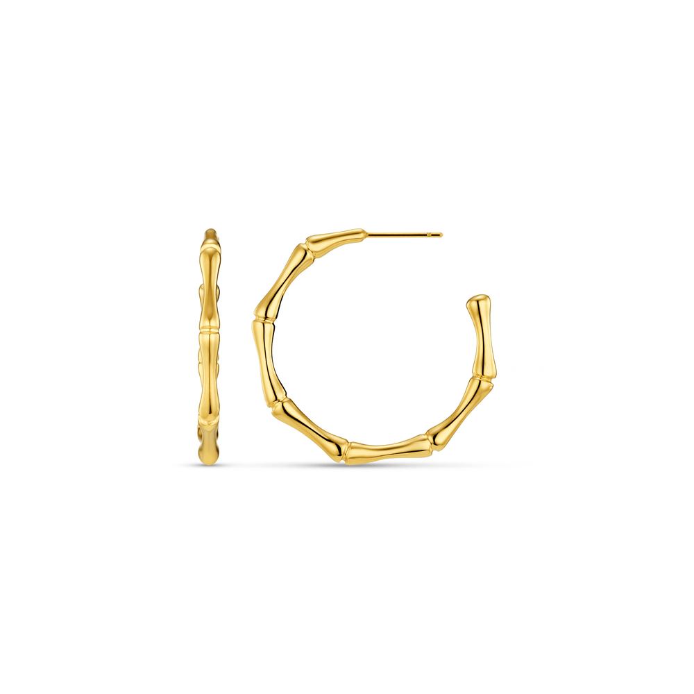 Large Hoop LUXE Polished Bamboo Large Hoop Earrings Orelia Jewellery