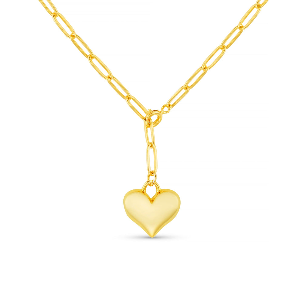 Lariat Domed Heart Charm Adjustable Necklace Orelia Jewellery