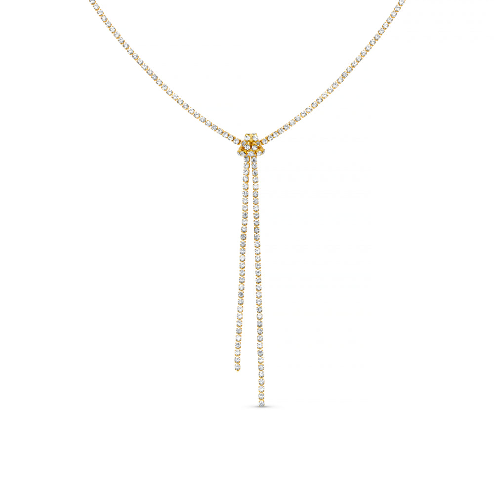 Lariat Necklace Crystal Knot Tassel Necklace Orelia Jewellery