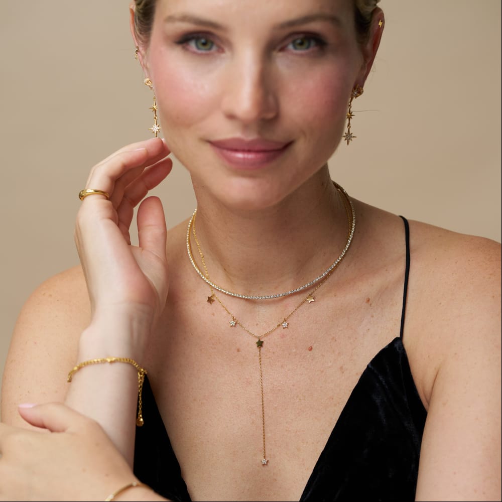 Lariat Necklace Crystal Multi Star Lariat Necklace Orelia Jewellery