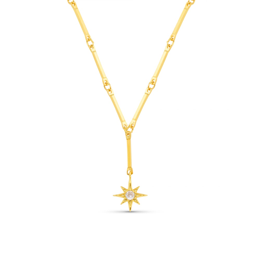 Lariat Necklace Crystal Starburst & Bar Link Lariat Necklace Orelia Jewellery
