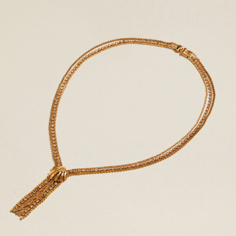 Lariat Necklace Vintage Shell & Tassel Chain Necklace Orelia Jewellery