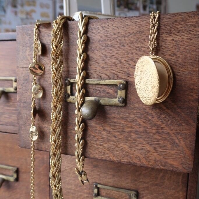 Long Necklace Default Vintage Floral Locket Chain Necklace Orelia Jewellery