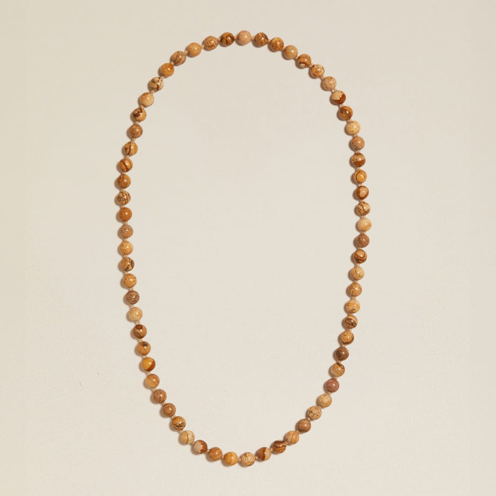 Long Necklace Default Vintage Semi-Precious Jasper Beaded Necklace Orelia Jewellery