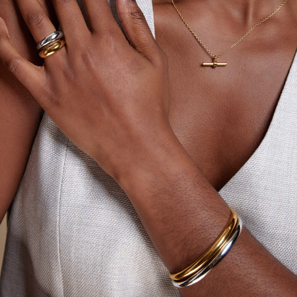 LUXE Domed Bangle - Gold Orelia Jewellery