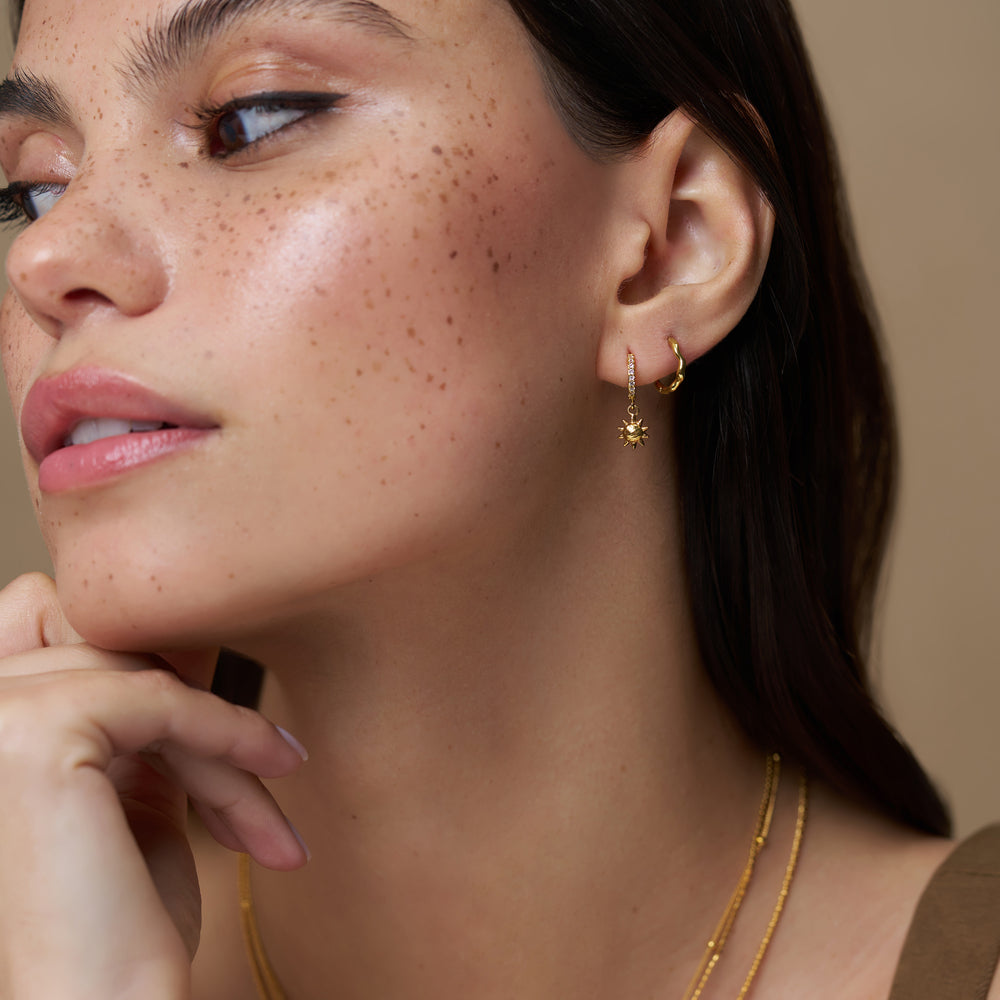 Micro Hoop Default Molten Sun Pavé Micro Hoop Earrings Orelia Jewellery