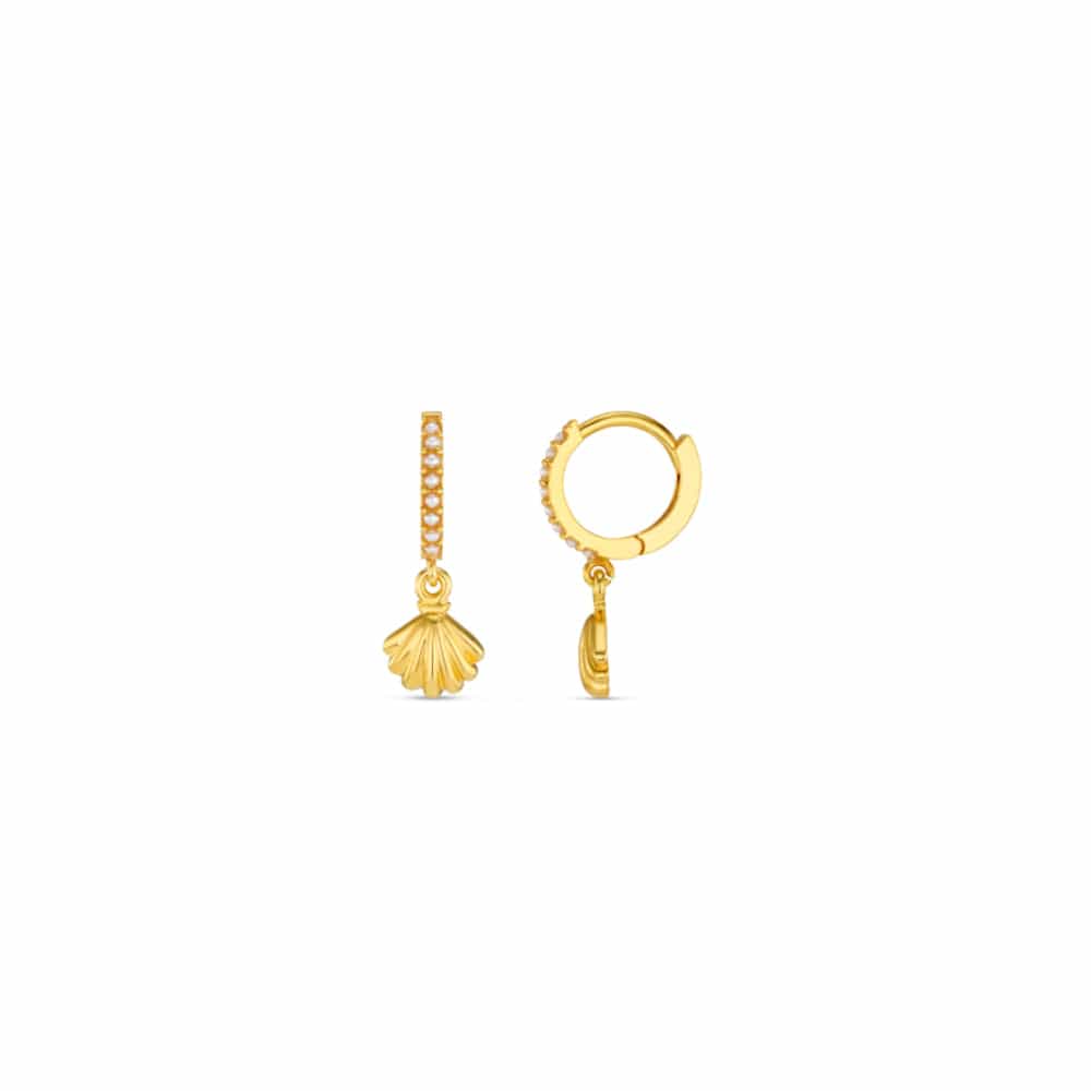Micro Hoop Default Pearl & Shell Micro Hoop Earrings Orelia Jewellery