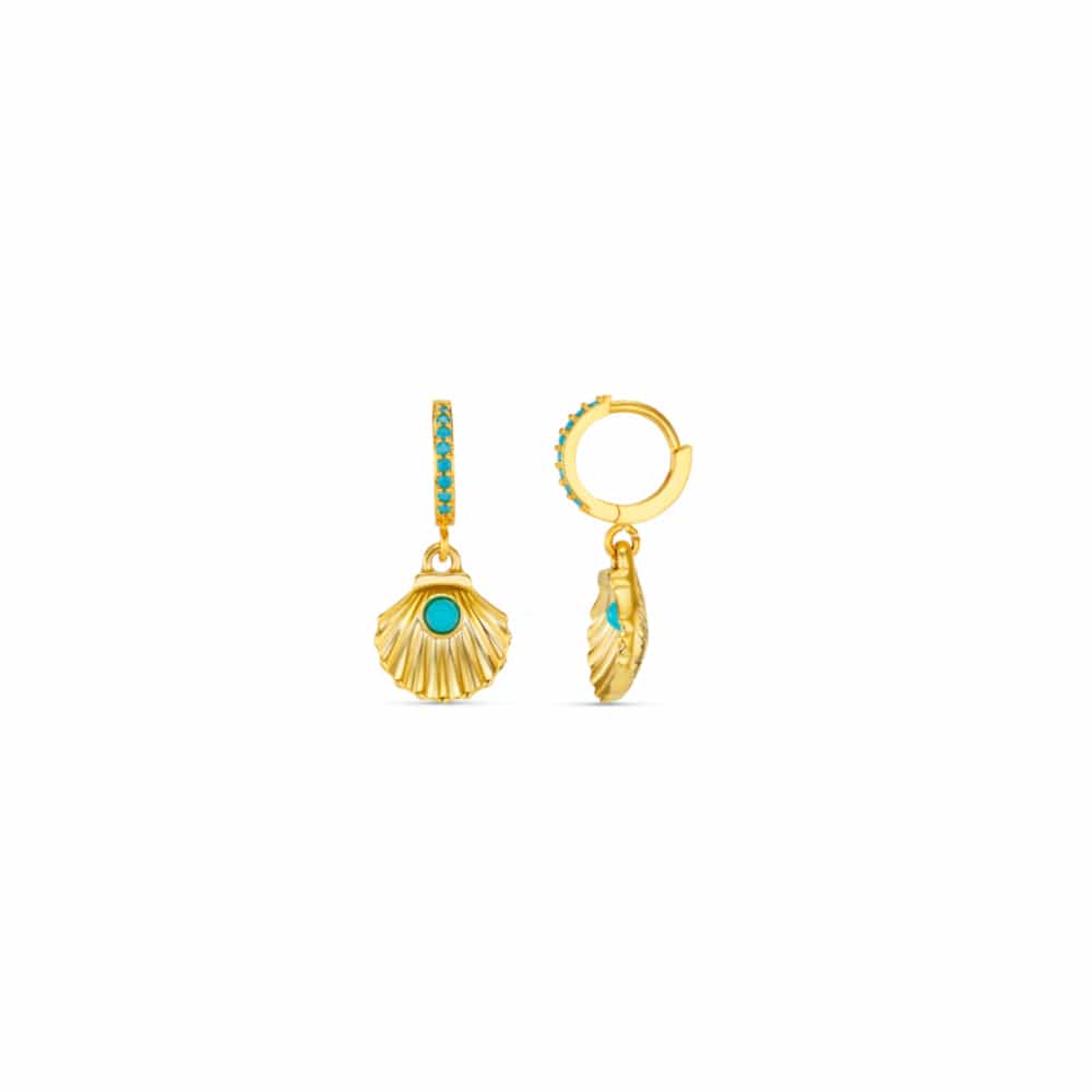 Micro Hoop Default Turquoise Shell Micro Hoop Earrings Orelia Jewellery
