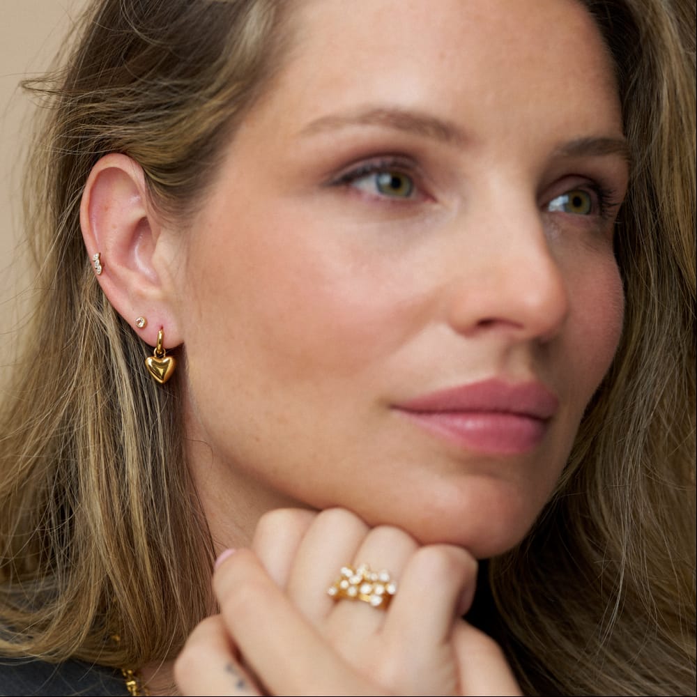Micro Hoop LUXE Heart Charm Micro Hoop Earrings Orelia Jewellery