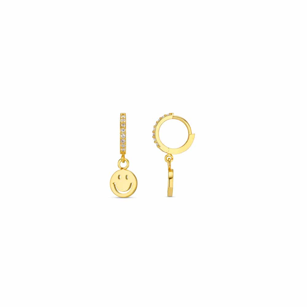 Micro Hoop ONE Happy Face Pavé Micro Hoop Earrings Orelia Jewellery