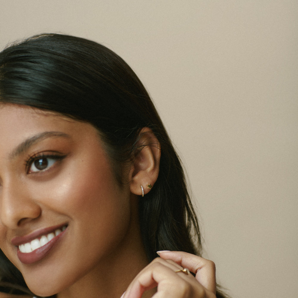 Micro Hoop ONE LUXE Pavé Micro Hoop Earrings Orelia Jewellery