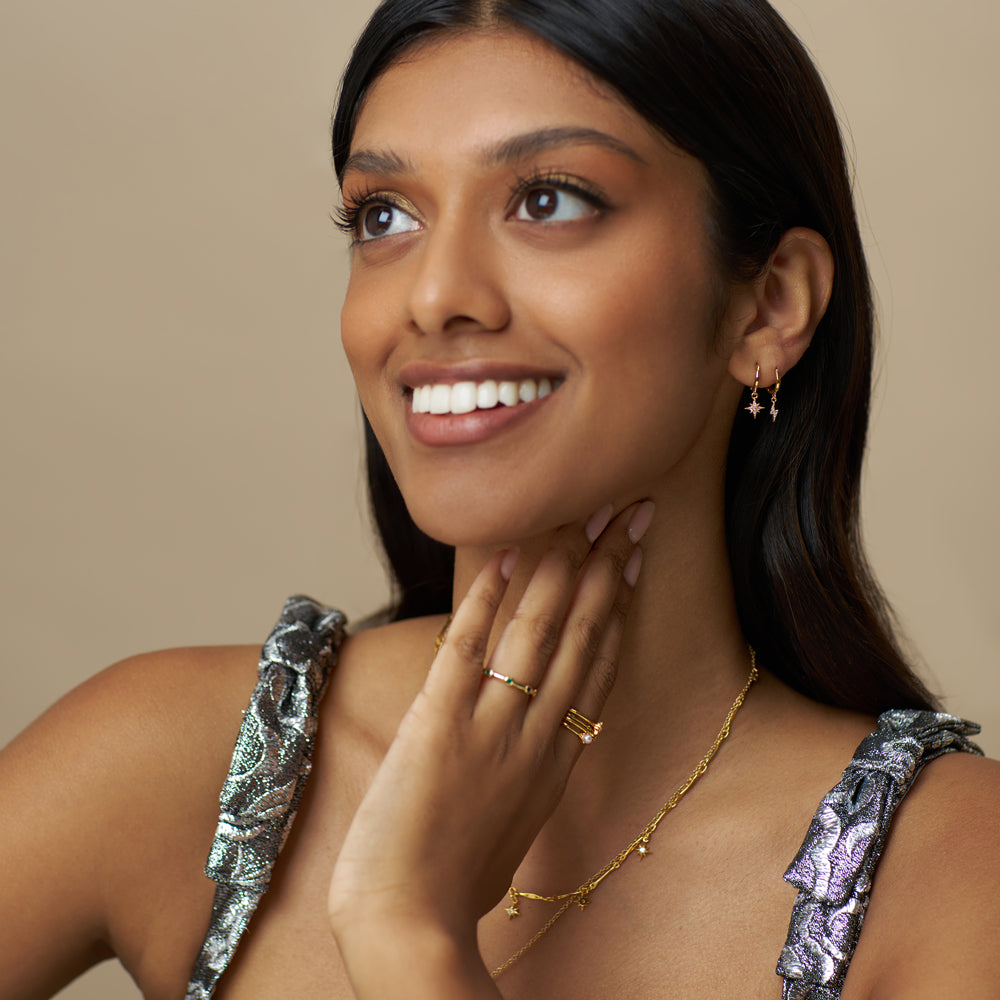 Micro Hoop ONE Pavé Lightning Mini Micro Hoop Earrings Orelia Jewellery