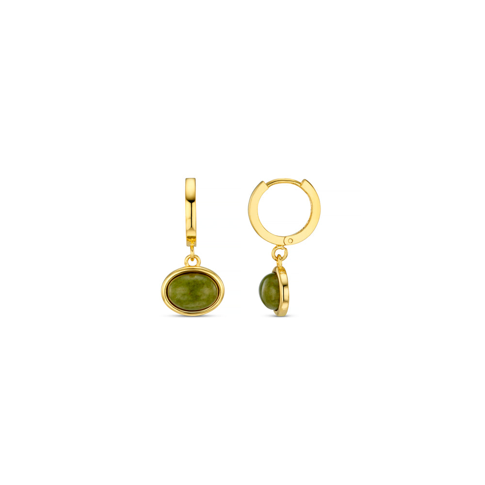 Micro Hoop Semi-Precious Green Jade Micro Hoop Earrings Orelia Jewellery