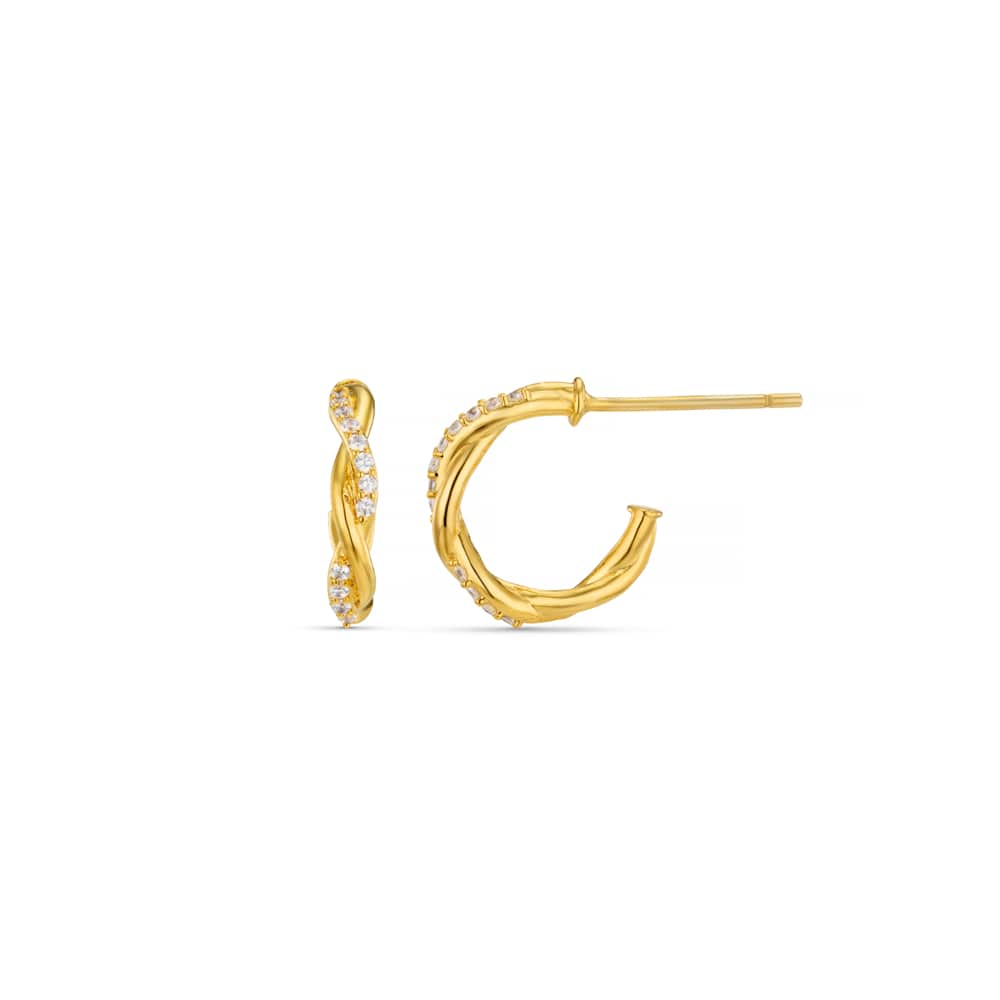 Micro Hoop Twisted Pavé Micro Hoop Earrings Orelia Jewellery