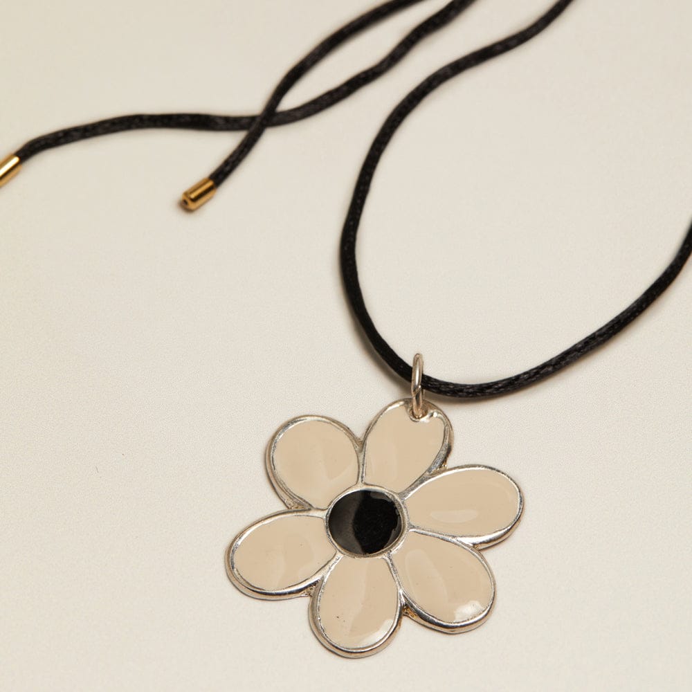 Mid-Length Necklace Default Vintage Enamel Flower Cord Necklace Orelia Jewellery