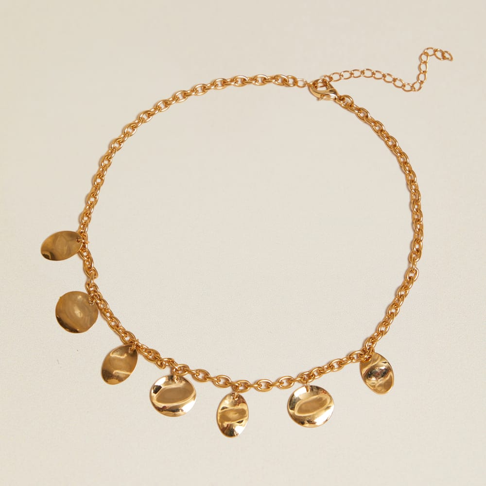 Mid-Length Necklace Default Vintage Molten Coin Charm Necklace Orelia Jewellery