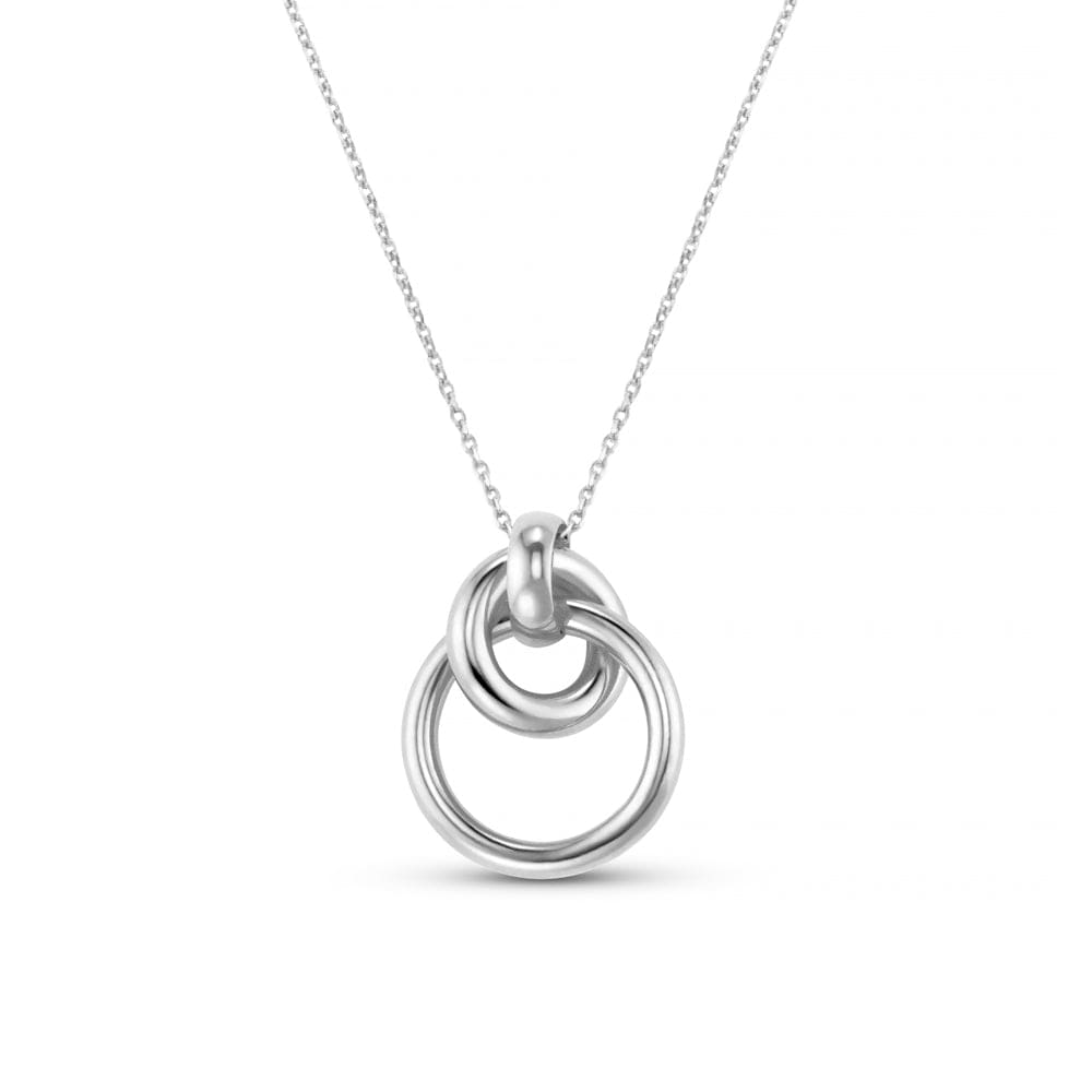 Mid-Length Necklace ONE Interlocking Open Circle Necklace Silver Orelia Jewellery