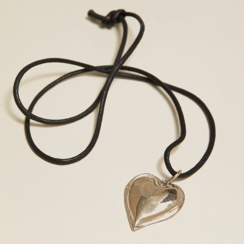 Mid-Length Necklace Vintage Silver Heart Cord Necklace Orelia Jewellery