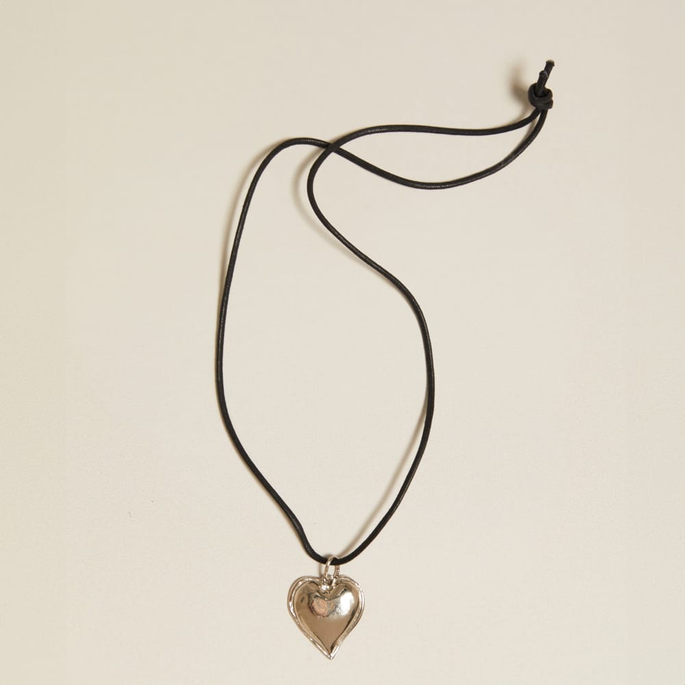 Mid-Length Necklace Vintage Silver Heart Cord Necklace Orelia Jewellery