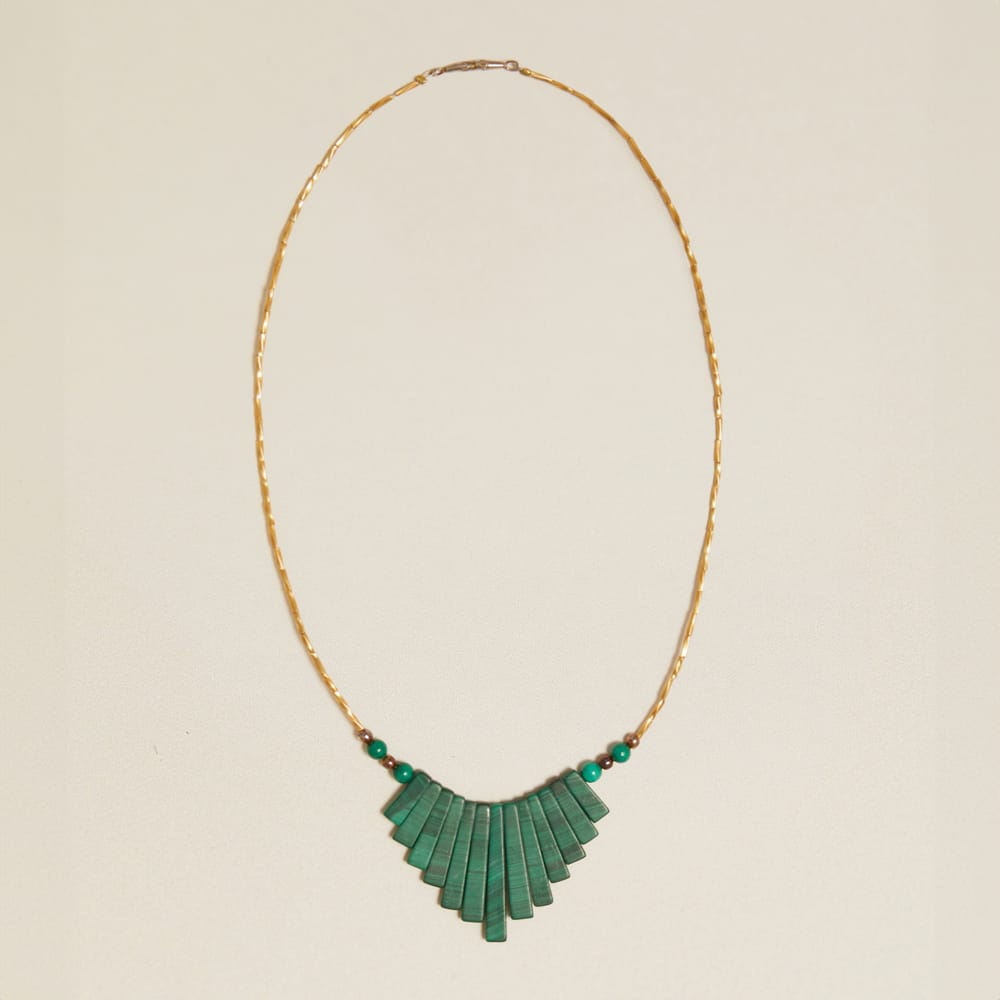 Mid-Length Necklace Vintage Statement Malachite Collar Necklace Orelia Jewellery