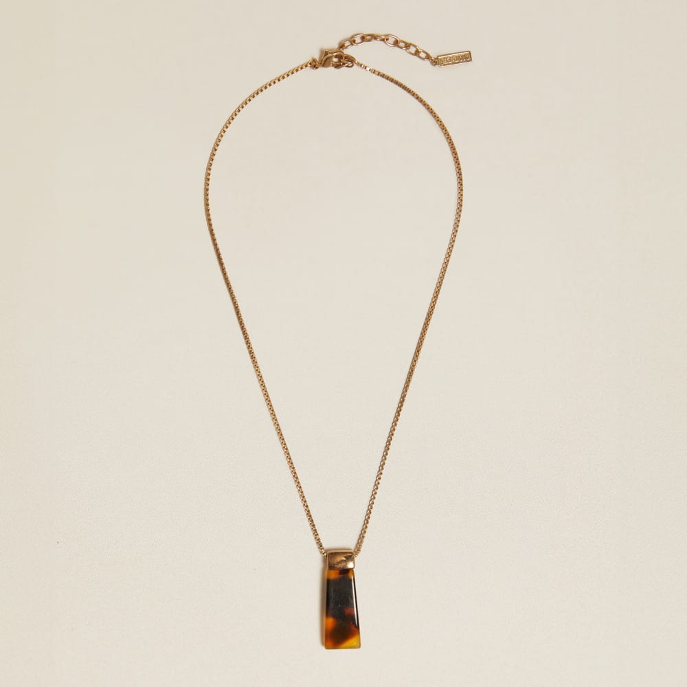 Mid-Length Necklace Vintage Tortoiseshell Bar Pendant Necklace Orelia Jewellery