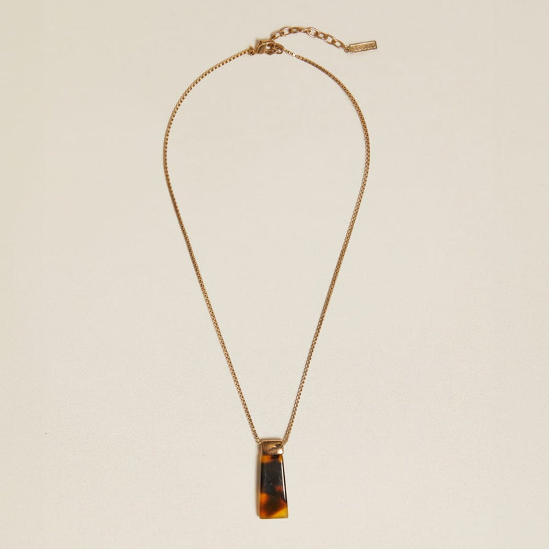Mid-Length Necklace Vintage Tortoiseshell Bar Pendant Necklace Orelia Jewellery