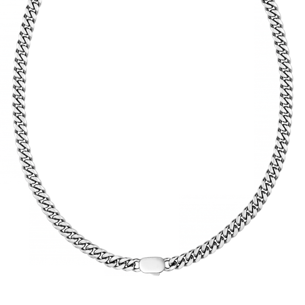 Mid Length Necklaces Chunky Flat Curb & Solid Clasp Necklace Orelia Jewellery