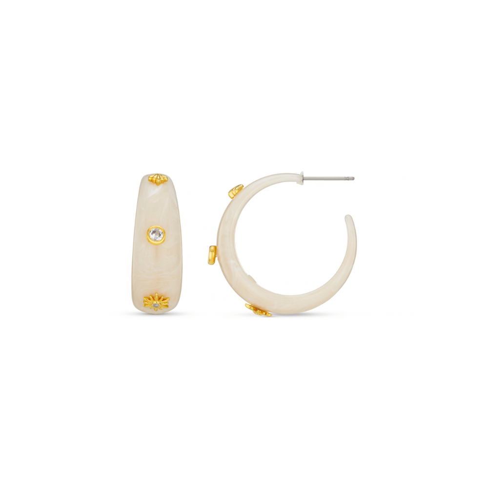 Mid-Size Hoop Charm Embellished Resin Hoop Earrings Orelia Jewellery