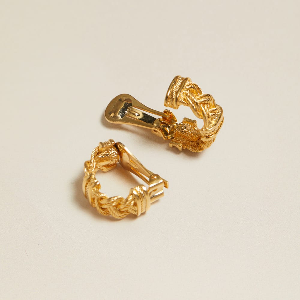 Mid-Size Hoop Default Vintage Rope Small Hoop Clip-On Earrings Orelia Jewellery