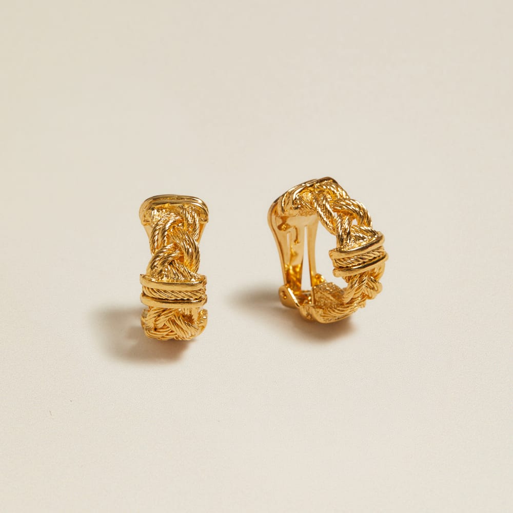 Mid-Size Hoop Default Vintage Rope Small Hoop Clip-On Earrings Orelia Jewellery