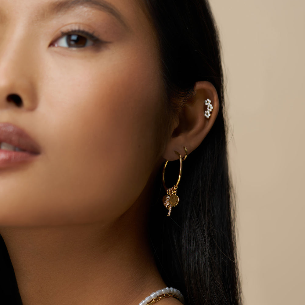 Mid-Size Hoop ONE Eclectic Mixed Charm Mid-Size Hoop Earrings Orelia Jewellery