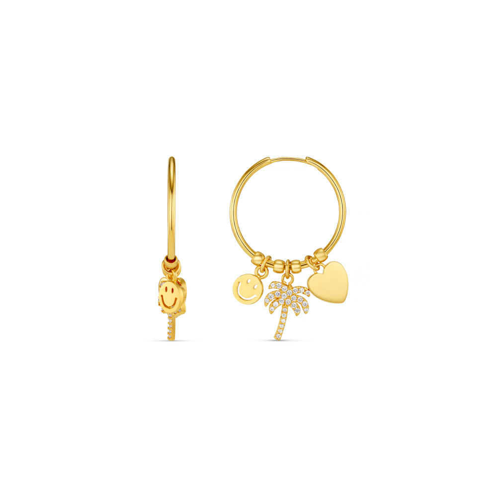Mid-Size Hoop ONE Eclectic Mixed Charm Mid-Size Hoop Earrings Orelia Jewellery