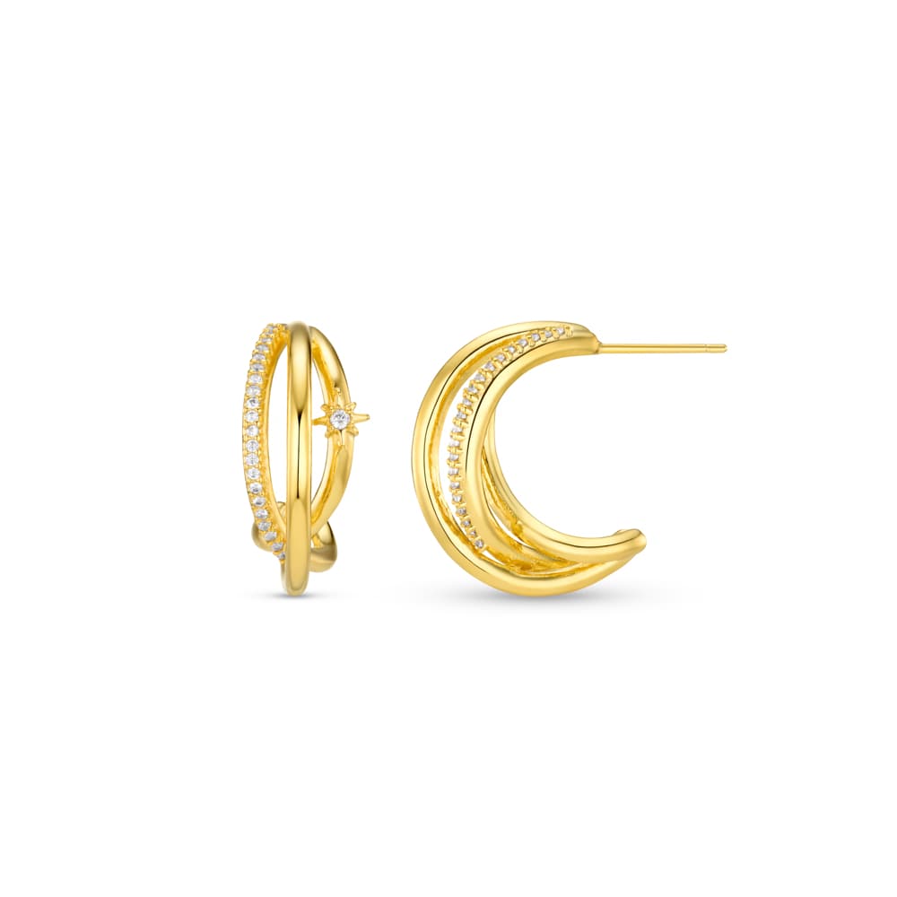 Mid-Size Hoop Pavé Illusion Mid-Size Hoop Earrings Orelia Jewellery