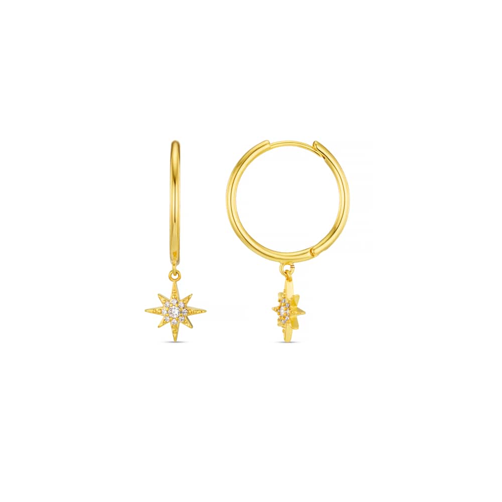 Mid-Size Hoop Pavé Starburst Mid-Size Hoop Earrings Orelia Jewellery