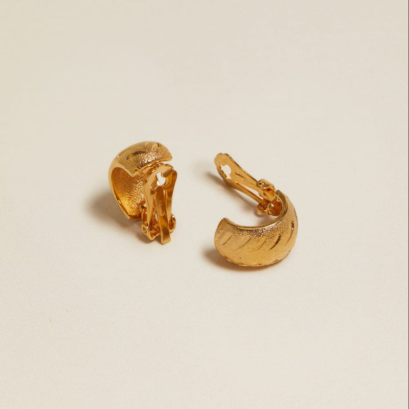 Mid-Size Hoop Vintage Chevron Clip-On Hoop Earrings Orelia Jewellery