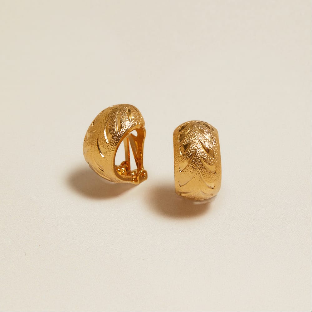 Mid-Size Hoop Vintage Chevron Clip-On Hoop Earrings Orelia Jewellery