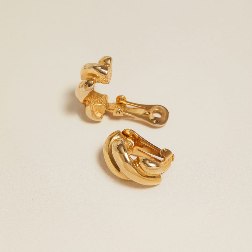 Mid-Size Hoop Vintage Sculptural Clip-On Earrings Orelia Jewellery