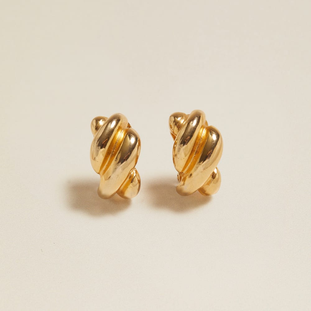 Mid-Size Hoop Vintage Sculptural Clip-On Earrings Orelia Jewellery