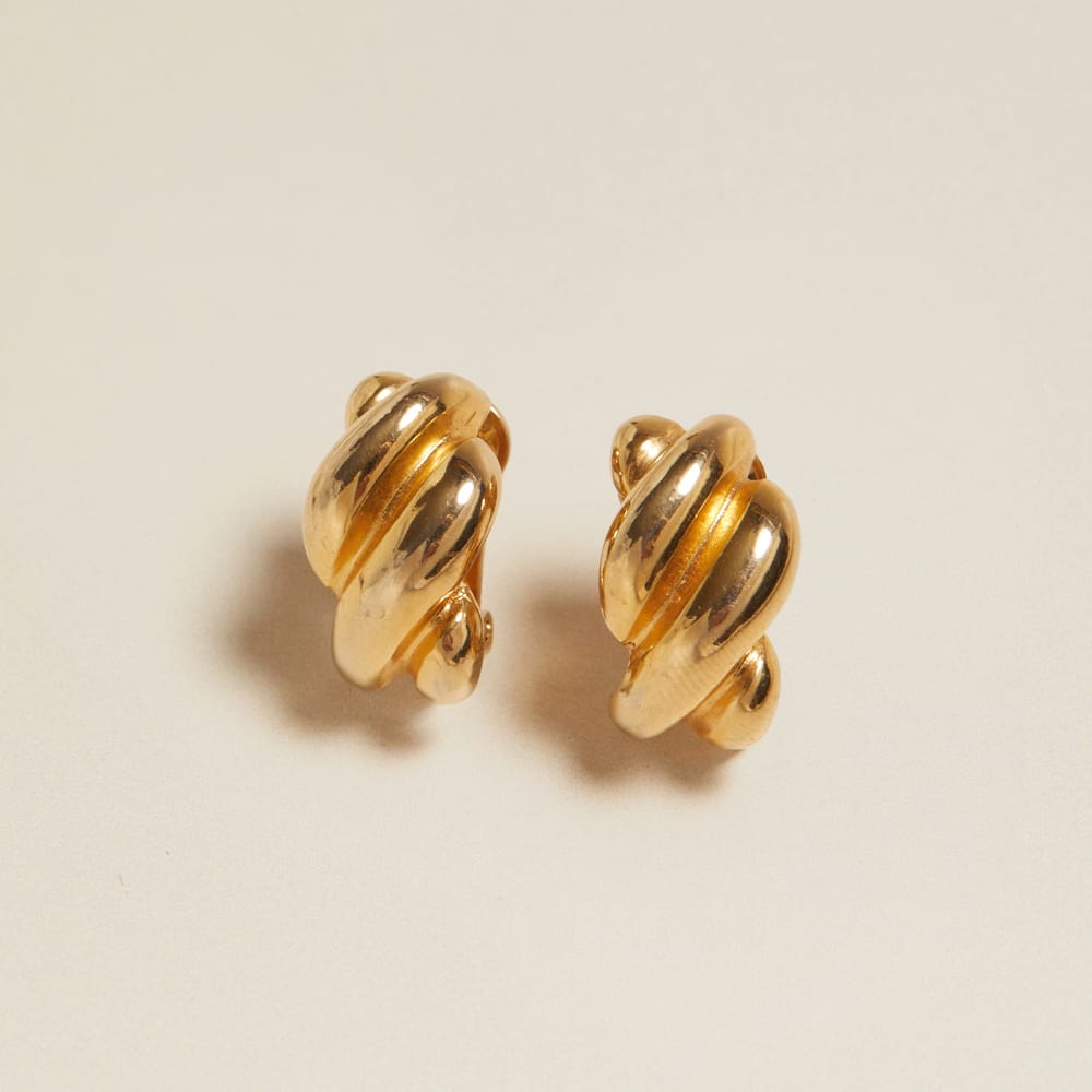 Mid-Size Hoop Vintage Sculptural Clip-On Earrings Orelia Jewellery