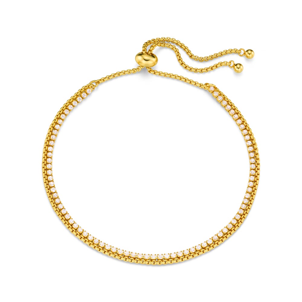 Multi Row Bracelet Chain & Crystal Tennis Slider Bracelet Orelia Jewellery