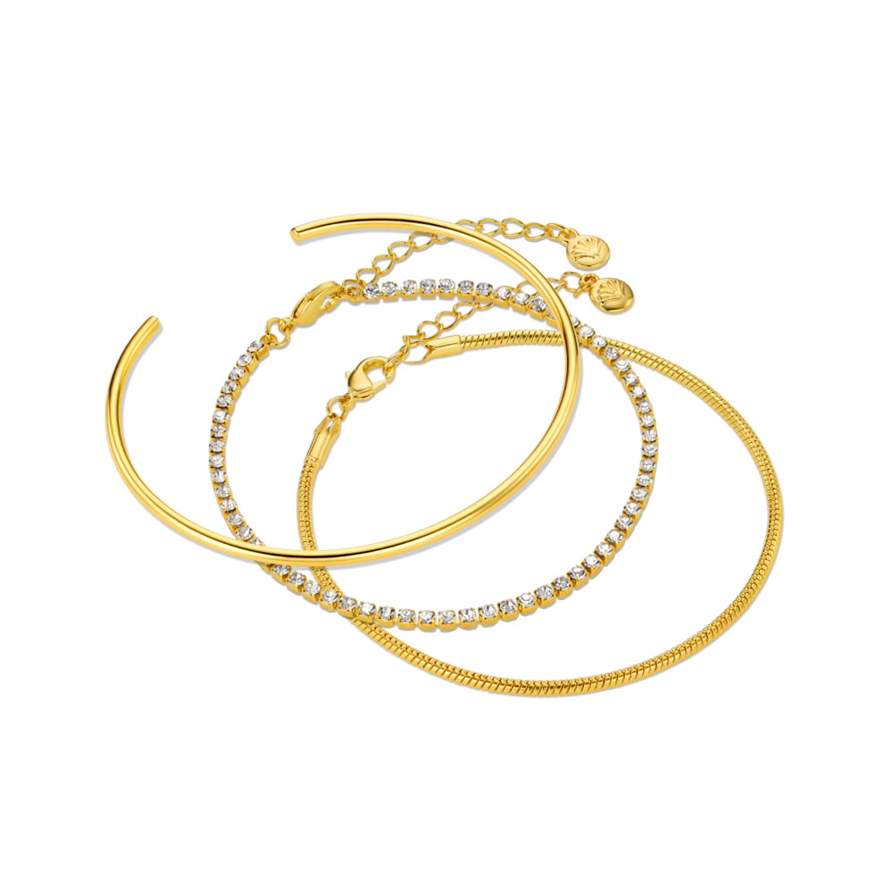 Multi Row Bracelet Tennis Bracelet & Fine Bangle Wrist Stacking Set Orelia Jewellery