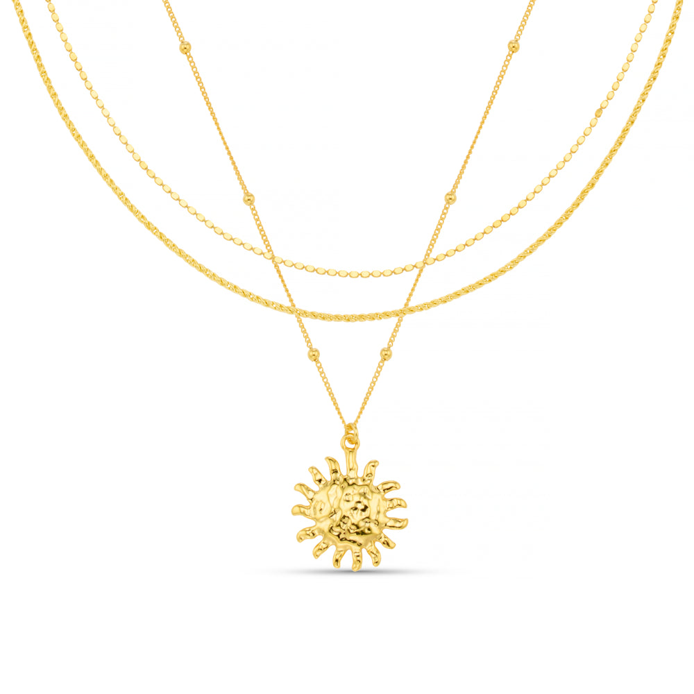 Multi Row Neckwear Default Molten Sun 3-Row Necklace Orelia Jewellery