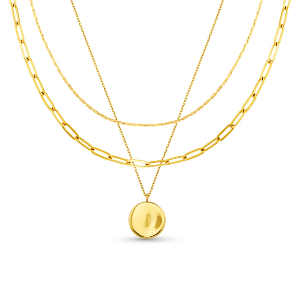 Multi Row Neckwear ONE LUXE Coin Multi-Row Chain Necklace Orelia Jewellery